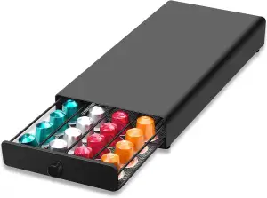 Kapselhalter kompatibel mit Nespresso Kapseln, Kapselspender Schublade - 40Pcs K