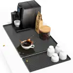 Kaffeemaschine Unterlage aus Silikon, Rutschfest & Hitzebeständig für Kaffeevollautomat, 60 × 40 cm, Silikonmatte mit Rand, Spülmaschinenfest, BPA-frei, Kompatibel mit Siebträgermaschine, Espresso