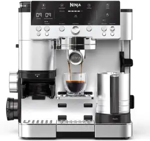 Ninja Luxe Premier 3-in-1-Kaffeemaschine mit Mahlwerk und Aufschäumer für Latte,