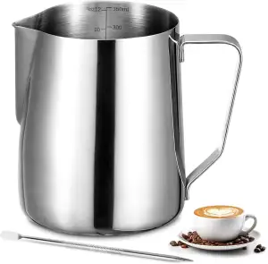 Milchkännchen - 350ml/12oz Milchkanne Edelstahl mit Messung Mark Und Latte Art P