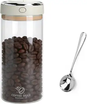 Kaffeedose 1700ml Luftdicht – Vakuum Kaffeebehälter mit Einweg-Auslassventil und