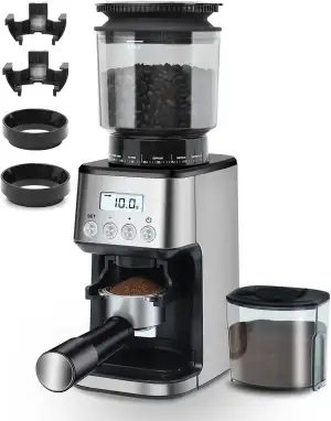 Homtone Elektrisch Kaffeemühle für Siebträger, Kaffeemühle mit 51 Mahlgrade, Cof