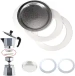 World Trade Dichtung und Filter für Kaffeemaschine Universal für Ersatzteile Moka (2 x Dichtungsring aus Silikon + 1 x Filter) (3 Tassen) (49734)