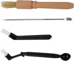 4er Kaffee Reinigungsbürsten Set mit Holzgriff – Barista Pinsel & Siebträger Bürste für Kaffeemaschine, Kaffeevollautomat, Kaffeemühle & Mahlwerk, Nylon Reinigungspinsel Zubehör