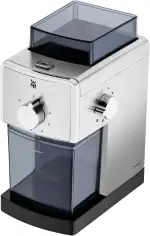 WMF Stelio Edition Kaffeemühle elektrisch, Scheibenmahlwerk aus Stahl, 17-stufiger Mahlgrad, 2-10 Tassen, für Filterkaffee oder French Press, 110 Watt