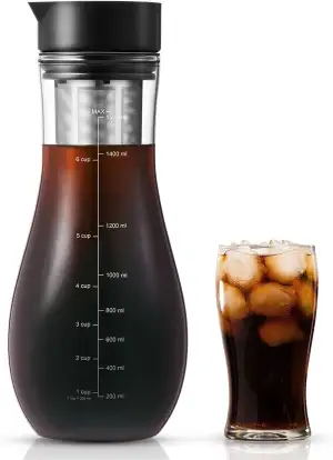 1,5L Kaffeebereiter für Cold Brew, Kaltbrüh-Kaffeemaschine mit luftdichtem Decke