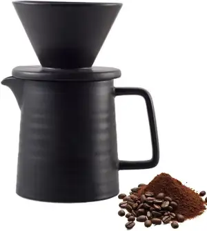 500ml Kaffeefilter Porzellan Mit Tasse, Klein Pour Over Kaffeebereiter Mit Keram