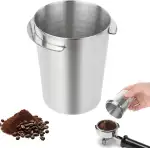 58mm Kaffee Siebträger Dosierbecher, Kaffee Dosierbecher, Edelstahl Kaffeemaschine Griff Dosierbecher Becher, Silber Kaffeedosierbecher Pulverzuführungsteil für Espressomaschine