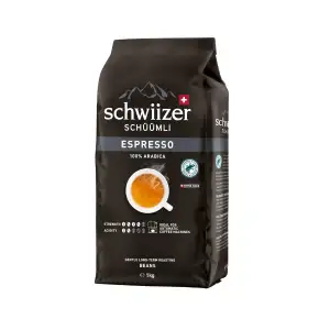 Schwiizer Schüümli Espresso, 100% Arabica Kaffeebohnen, kräftig-intensiv, ideal 