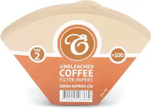 EDESIA ESPRESS – 100 Kegelförmige Kaffeefilter aus Papier – Kaffeefilter Nr.2 fü