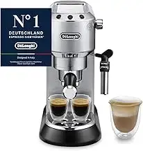 De'Longhi Dedica Style - Perfetto Kompakte Siebträgermaschine Espressomaschine mit Tasten, manuel...