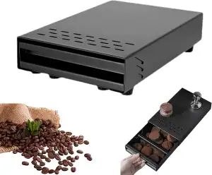 Kaffee-Klopfbox-Schublade, Kaffeesatz-Klopfbehälter mit Abnehmbarer Klopfstange 