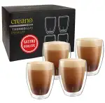Creano PREMIUM doppelwandige Trinkgläser 400ml - 4er Set - OHNE versiegeltes LOCH deshalb Gastronomie Qualität - 100% Spülmaschinenfest - WELTNEUHEIT