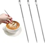 3 Stück Latte Pen, Art Kaffee Spice Pen, Edelstahl Kaffee Fancy Stitch, Stift Für Cappuccino Deko...
