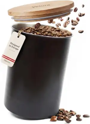 Velura Kaffeedose luftdicht für 1kg Kaffeebohnen aus Edelstahl - Vorratsdose zur