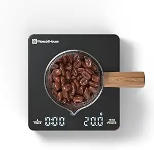 Maestri House Mini Kaffeewaage mit Timer, wiederaufladbare Espresso Waage, 2kg/0