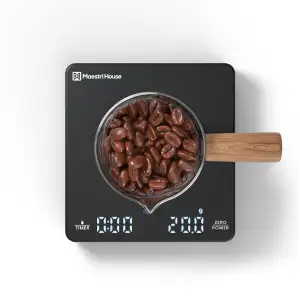 Maestri House Mini Kaffeewaage mit Timer, wiederaufladbare Espresso Waage, 2kg/0