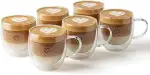 4er Set Cappuccino Tassen 250ml - doppelwandige Gläser mit Henkel - Herz Design (250ml, 4, stück)