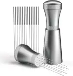 Wdt Tool, Abnehmbar Kaffee Distributor mit Ständer mit 7 Espresso Nadel 0.3mm, Aluminium Wdt Tool Espresso Coffee Distributor, Geschenke für Baristas (Silber)