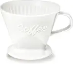 Creano Porzellan Kaffeefilter XXL (Weiß) für Filtertüten Gr. 4 und 6, ca. 800gr Gewicht für extrem sicheren Stand, Achtung schwer, in 6 Farben erhältlich