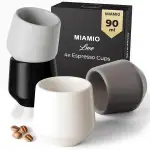 MIAMIO - Espressotassen 4er Set ohne Henkel (90 ml), Keramik Espresso Tassen dickwandig, Moderne ...