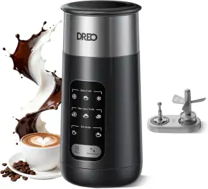 DREO Milchaufschäumer, 8-in-1 Elektrischer Milchschäumer für Latte, Cappuccino, 