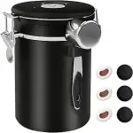 ShanSon Kaffeedose Luftdichtes Kaffee-Container Edelstahl-Kaffee-Lagerbehälter mit Messlöffel Kaf...