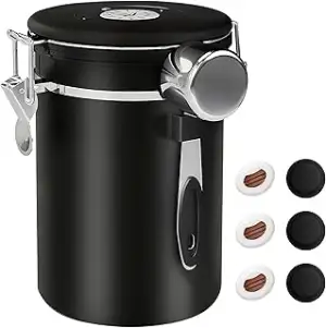 ShanSon Kaffeedose Luftdichtes Kaffee-Container Edelstahl-Kaffee-Lagerbehälter mit Messlöffel Kaf...