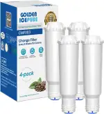 GOLDEN ICEPURE Wasserfilter Ersatz für Krups F088, Melitta Pro Aqua, Nivona NIRF700 Kompatibel mit AEG, Bosch, Siemens, Nivona Kaffeevollautomaten Hochwertige Filterpatrone für Kaffeeautomaten 4Stück