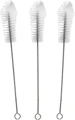 3X Reinigungsbürste für Brühgruppen, Kaffeevollautomat & Maschinen-Reinigung (20-30mm Ø 21cm) u.a. kompatibel mit DeLonghi - Strohhalm-Reinigungsbürsten Milchschlauch & Kaffeeauslauf