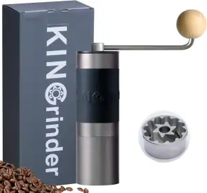 KINGrinder K2 Gerader Grif Manuelle Kaffeemühle mit 140 einstellbaren Mahlgraden