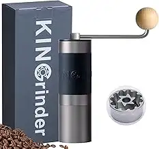 KINGrinder K2 Gerader Grif Manuelle Kaffeemühle mit 140 einstellbaren Mahlgraden für Aeropress, F...