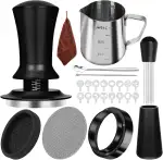 Y-Step Kaffee Tamper 51mm Set, 25-teiliges Barista Zubehör Set mit Dosierring 51mm, Puck Screen 5...
