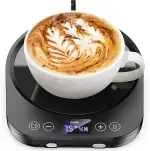 Accwork Kaffeewärmer, aufgerüstet Tassenwärmer, Elektrischer Kaffeewärmer 9 Temperatureinstellungen Schreibtisch Tassenwärmer mit 1-9h Abschaltautomatik für Kaffee Tee Kakao Milch