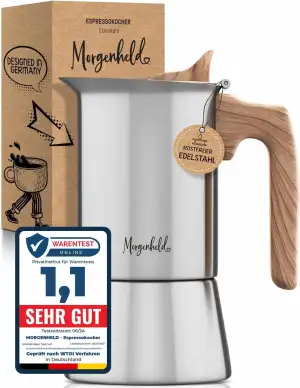STYLE Premium Edelstahl Espressokocher 6 Tassen 300ml Induktion Espressomaker fü