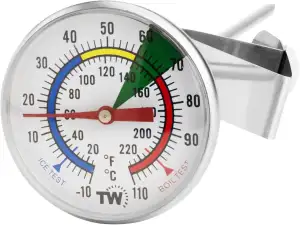 Thermometer Milch für Kaffee mit 175 mm Edelstahlsonde Kaffee Thermometer mit Cl