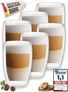 Latte Macchiato Gläser doppelwandig 6er Set 450ml - Doppelwandige Gläser moderne