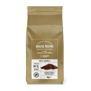 by Amazon House Blend Kaffeebohnen, Mittelgeröstet, 1 kg, Rainforest Alliance Ze
