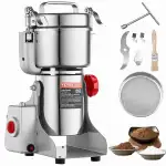 VEVOR 750g elektrische Getreidemühle, Hochgeschwindigkeits-Gewürzmühlen mit 2000 W, Pulverisiermaschine aus Edelstahl, für trockene Körner, Gewürze, Müsli, Kaffee, Mais, Pfeffer, Schwenktyp