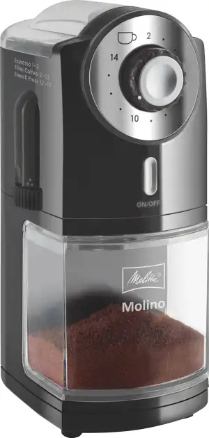 Melitta Molino Kaffeemühle – Elektrische Kaffeemühle mit Scheibenmahlwerk für bi