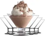 Eisbecher Glas Set, Eiscremegläser (6, 165 ml), Dessertgläser mit Fuß, Dessertschalen für Eiscreme Eisschalen, Eisgläser, Desserts, Obst, Vorspeise, Cocktails, Dessertgläser