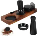 Espresso Tamper Set 51mm mit Espresso Nadel, Kaffee Tamper mit Distributor Tampermatte, Dosierring 51mm, Espressorührer Nadeln, Kaffeerührer, Puck Screen, Tamperstation, Reinigungsbürste