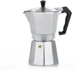 kela Espressokocher für 3 Tassen, Espressokanne 150ml, Kaffeekocher Aluminium, ITALIA, Espressomaschine für Herdplatte, alle Herdarten außer Induktion, silber matt