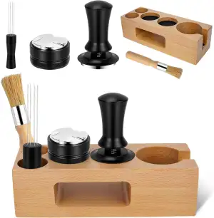 Y-Step 51mm Espresso Tamper Set mit Tamperstation, Kaffee Tamper mit Distributor