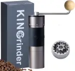 【Eisengrau】KINGrinder K6 Manuelle Kaffeemühle mit 200 einstellbaren Mahlgraden für Aeropress, Fre...