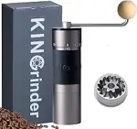 【Eisengrau】KINGrinder K6 Manuelle Kaffeemühle mit 200 einstellbaren Mahlgraden für Aeropress, Fre...