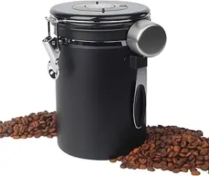 1,8 LKaffeedose Luftdicht aus Edelstahl, Kaffeebohnen Behälter,Kaffeedose mit Da