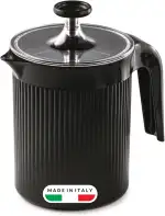 Snips, Cremix, Milchaufschäumer, Hand-Milchaufschäumer für Cappuccino, Handmilchschaum, Farbe ‎Schwarz 0.50L, 10 x 14.5 x 15.3 cm, Made in Italy