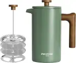 Poliviar French Press Kaffeebereiter 1 Liter/8 Tassen, Doppelwandige Isolierte Kaffeekanne und Te...
