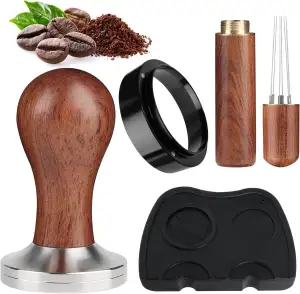 Kaffee Tamper 51mm Espresso, Wdt Tool Espresso mit 6 0.4mm Dickem Edelstahl Espr